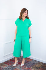 Conjunto Roberta – Blusa e Pantacourt em Linho Light - Naguirre Shop