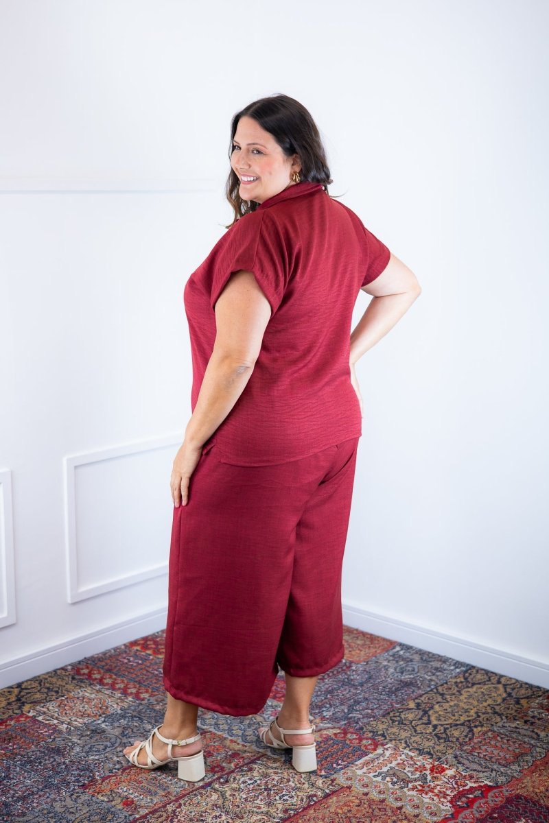 Conjunto Roberta – Blusa e Pantacourt em Linho Light - Naguirre Shop