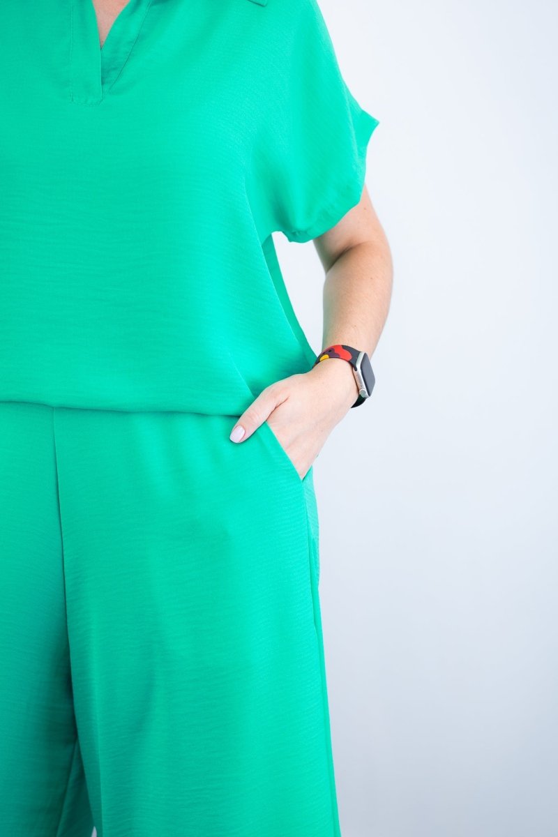 Conjunto Roberta – Blusa e Pantacourt em Linho Light - Naguirre Shop