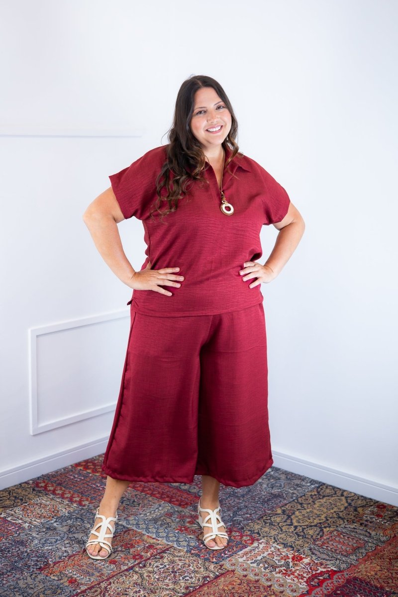 Conjunto Roberta – Blusa e Pantacourt em Linho Light - Naguirre Shop