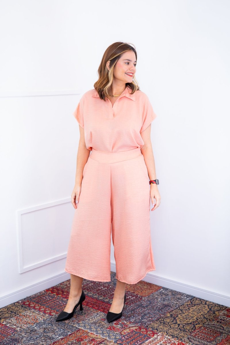 Conjunto Roberta – Blusa e Pantacourt em Linho Light - Naguirre Shop