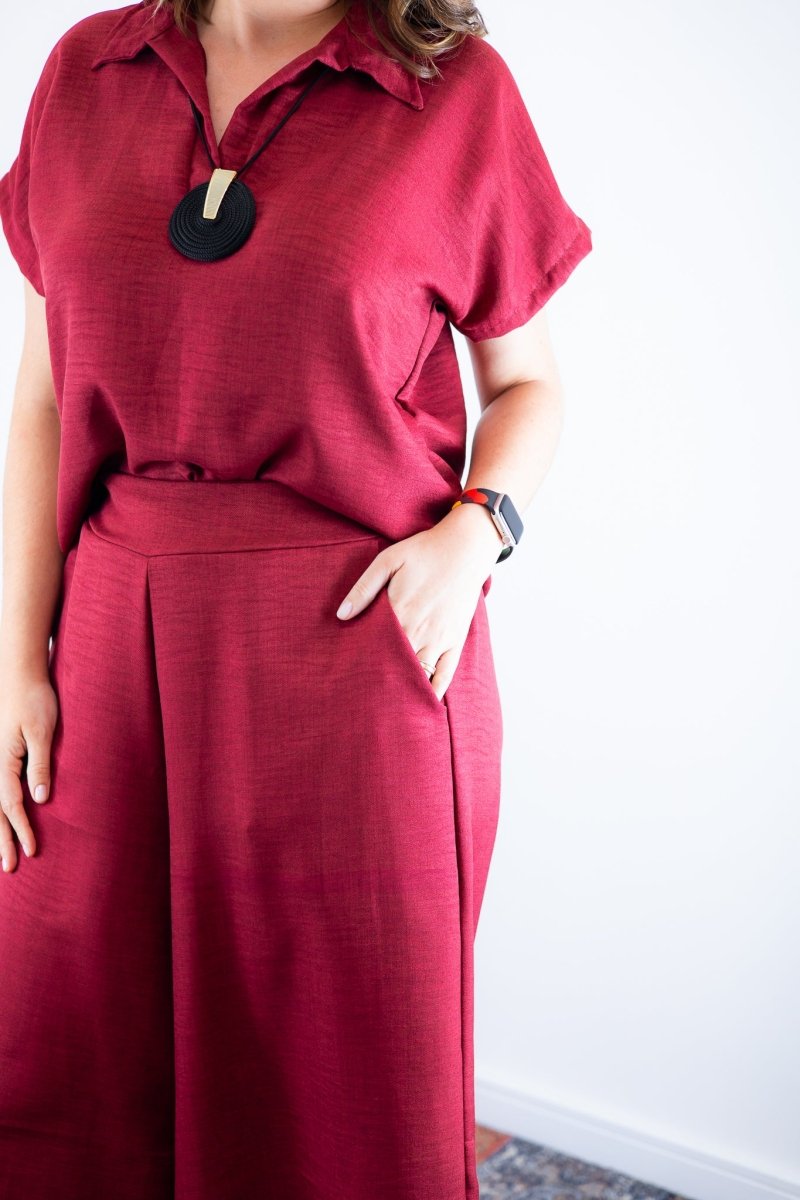Conjunto Roberta – Blusa e Pantacourt em Linho Light - Naguirre Shop