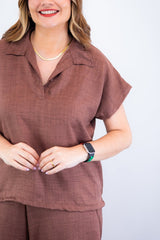 Conjunto Roberta – Blusa e Pantacourt em Linho Light - Naguirre Shop