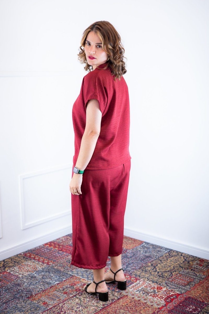 Conjunto Roberta – Blusa e Pantacourt em Linho Light - Naguirre Shop