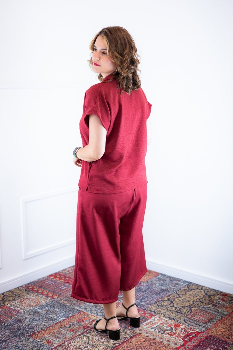 Conjunto Roberta – Blusa e Pantacourt em Linho Light - Naguirre Shop