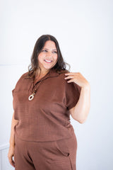 Conjunto Roberta – Blusa e Pantacourt em Linho Light - Naguirre Shop