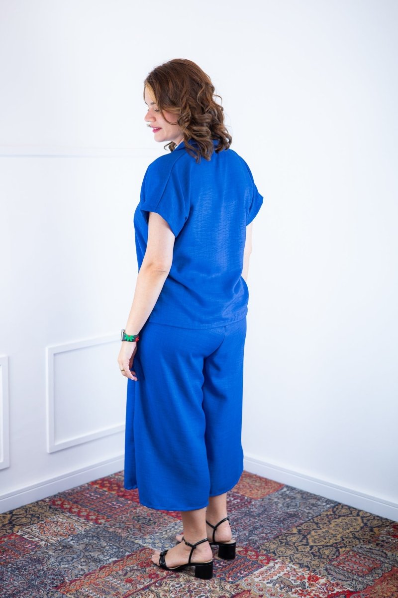 Conjunto Roberta – Blusa e Pantacourt em Linho Light - Naguirre Shop