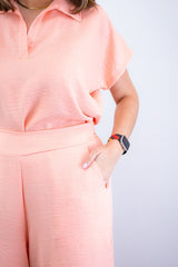 Conjunto Roberta – Blusa e Pantacourt em Linho Light - Naguirre Shop