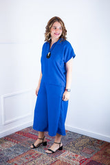 Conjunto Roberta – Blusa e Pantacourt em Linho Light - Naguirre Shop