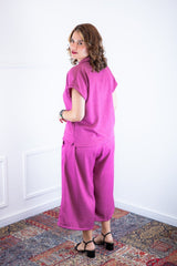 Conjunto Roberta – Blusa e Pantacourt em Linho Light - Naguirre Shop