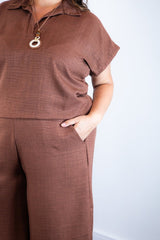 Conjunto Roberta – Blusa e Pantacourt em Linho Light - Naguirre Shop
