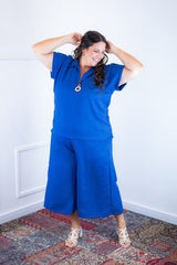 Conjunto Roberta – Blusa e Pantacourt em Linho Light - Naguirre Shop