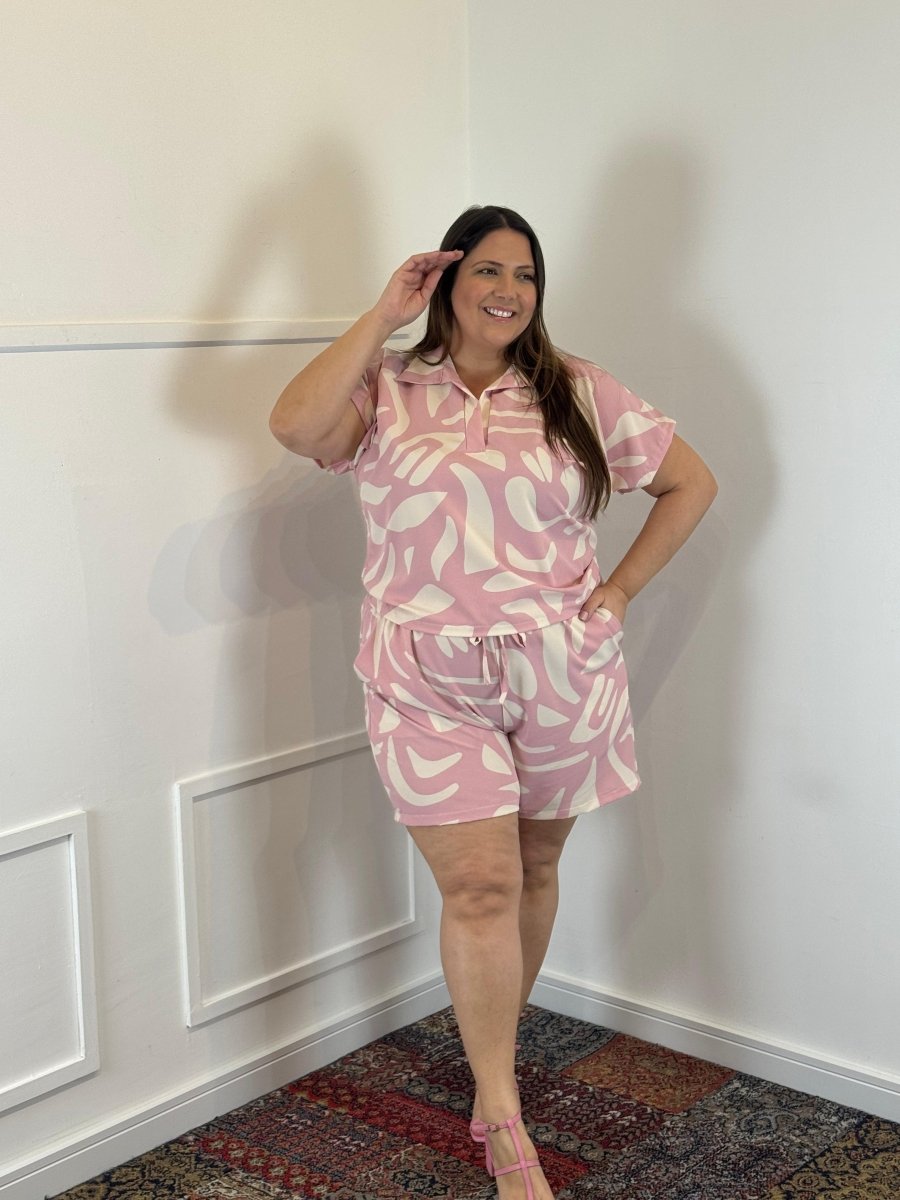 Conjunto Salvador – Bermuda e Blusa em Crepe com Estampa Geométrica - Naguirre Shop