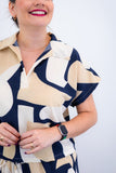 Conjunto Salvador – Bermuda e Blusa em Crepe com Estampa Geométrica - Naguirre Shop
