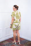 Conjunto Salvador – Bermuda e Blusa em Crepe com Estampa Geométrica - Naguirre Shop