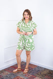 Conjunto Salvador – Bermuda e Blusa em Crepe com Estampa Geométrica - Naguirre Shop
