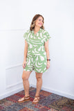 Conjunto Salvador – Bermuda e Blusa em Crepe com Estampa Geométrica - Naguirre Shop