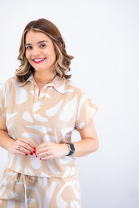 Conjunto Salvador – Bermuda e Blusa em Crepe com Estampa Geométrica - Naguirre Shop
