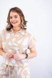 Conjunto Salvador – Bermuda e Blusa em Crepe com Estampa Geométrica - Naguirre Shop