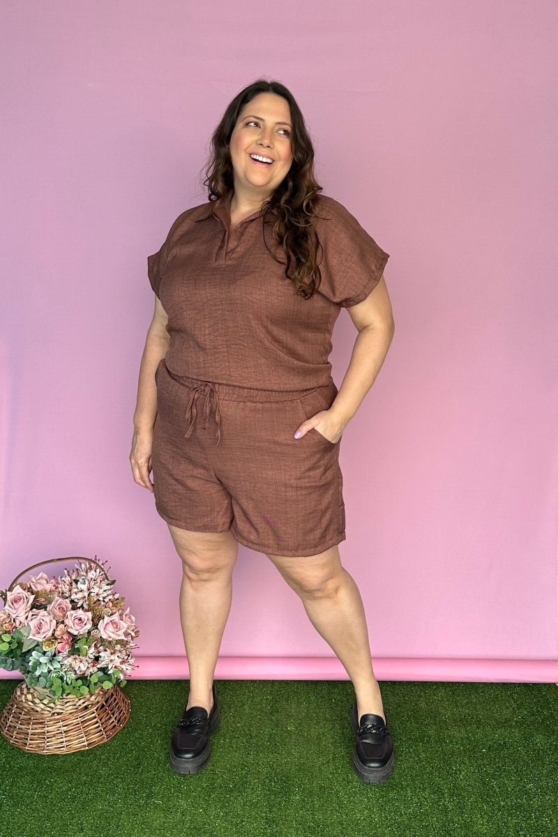 Conjunto Salvador - Bermuda e Blusa em Linho Light - Naguirre Shop