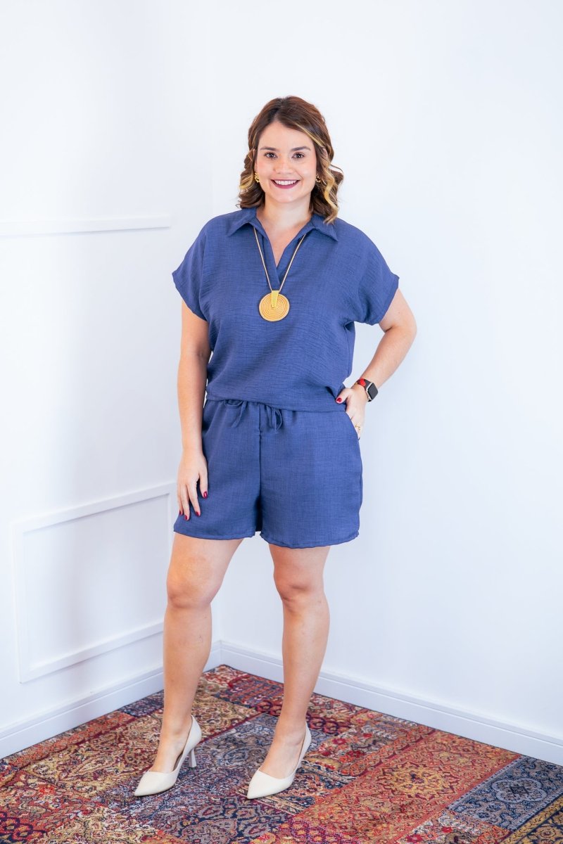 Conjunto Salvador - Bermuda e Blusa em Linho Light - Naguirre Shop