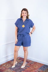 Conjunto Salvador - Bermuda e Blusa em Linho Light - Naguirre Shop