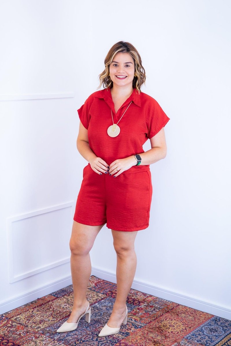Conjunto Salvador - Bermuda e Blusa em Linho Light - Naguirre Shop
