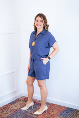 Conjunto Salvador - Bermuda e Blusa em Linho Light - Naguirre Shop