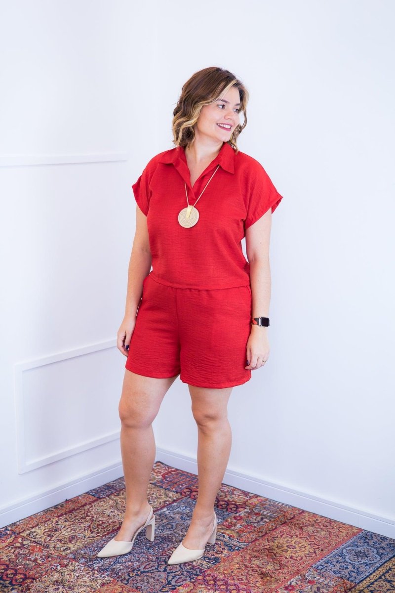 Conjunto Salvador - Bermuda e Blusa em Linho Light - Naguirre Shop