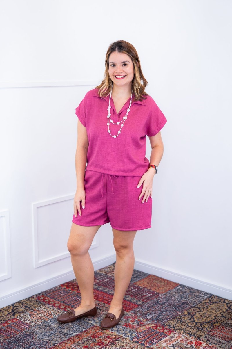 Conjunto Salvador - Bermuda e Blusa em Linho Light - Naguirre Shop