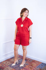 Conjunto Salvador - Bermuda e Blusa em Linho Light - Naguirre Shop
