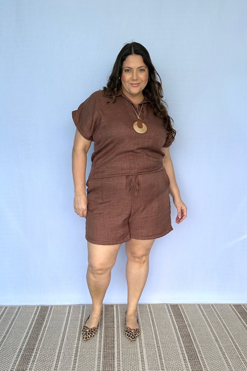 Conjunto Salvador - Bermuda e Blusa em Linho Light - Naguirre Shop