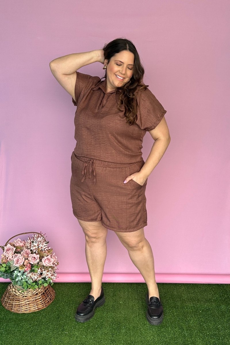 Conjunto Salvador - Bermuda e Blusa em Linho Light - Naguirre Shop
