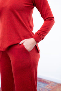 Conjunto Zurique - Lãzinha com Blusa Gola V e Calça Pantalona com Bolsos Faca - Naguirre Shop