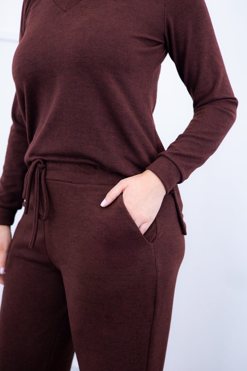 Conjunto Zurique - Lãzinha com Blusa Gola V e Calça Pantalona com Bolsos Faca - Naguirre Shop