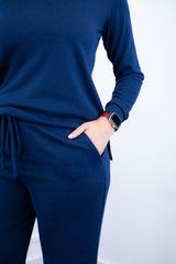 Conjunto Zurique - Lãzinha com Blusa Gola V e Calça Pantalona com Bolsos Faca - Naguirre Shop