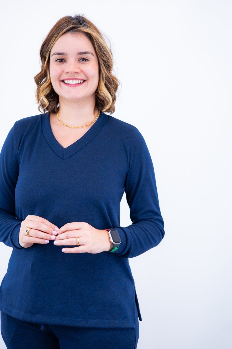 Conjunto Zurique - Lãzinha com Blusa Gola V e Calça Pantalona com Bolsos Faca - Naguirre Shop