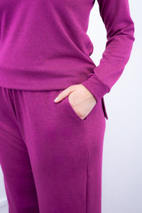 Conjunto Zurique - Lãzinha com Blusa Gola V e Calça Pantalona com Bolsos Faca - Naguirre Shop