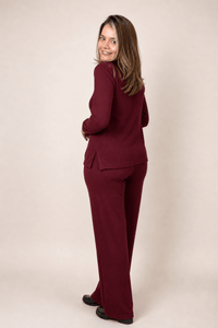 Conjunto Zurique - Lãzinha com Blusa Gola V e Calça Pantalona com Bolsos Faca - Naguirre Shop