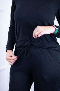 Conjunto Zurique - Lãzinha com Blusa Gola V e Calça Pantalona com Bolsos Faca - Naguirre Shop