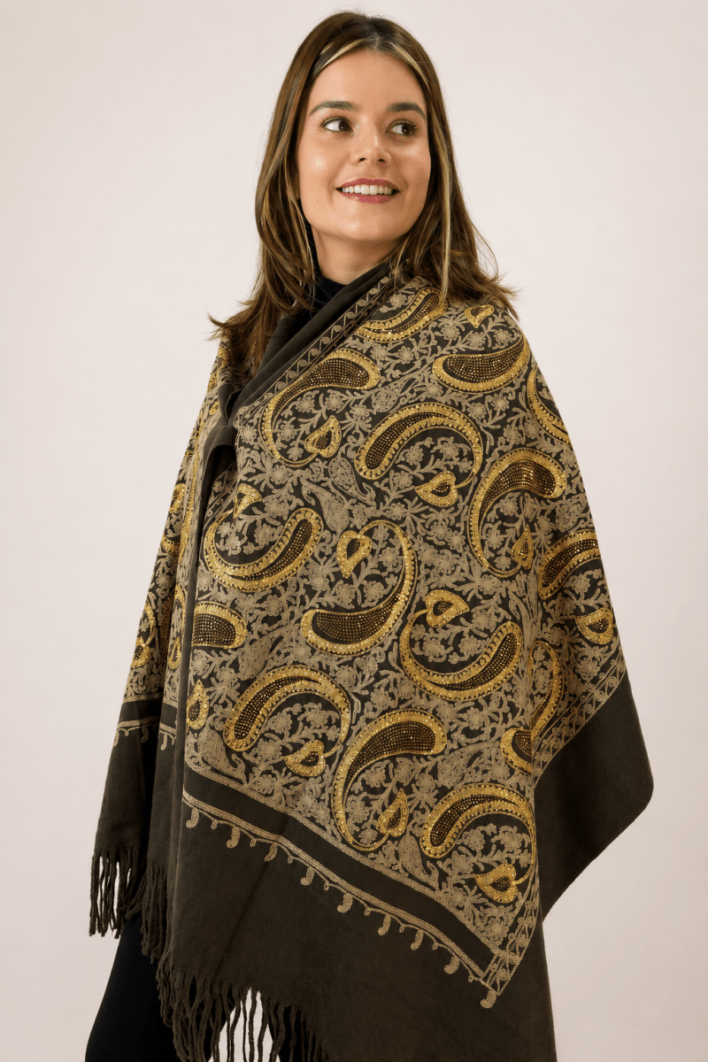 Echarpe Bordado Flanelado - Naguirre Shop
