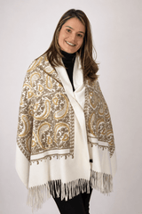 Echarpe Bordado Flanelado - Naguirre Shop