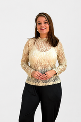 Blusa Valentina em Renda Segunda Pele Manga Longa – Moda Italiana