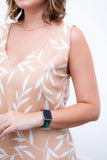 Vestido Regata Longuete com Decote V em Viscolinho Gabriela