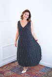 Vestido Regata Longuete com Decote V em Viscolinho Gabriela