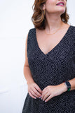 Vestido Regata Longuete com Decote V em Viscolinho Gabriela