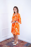 Vestido Decote V Manga Morcego em Viscolinho Sabrina