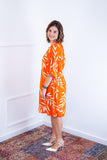 Vestido Decote V Manga Morcego em Viscolinho Sabrina