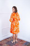 Vestido Decote V Manga Morcego em Viscolinho Sabrina