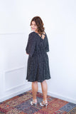Vestido Decote V Manga Morcego em Viscolinho Sabrina